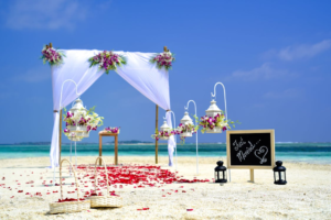 a tropical beach destination wedding